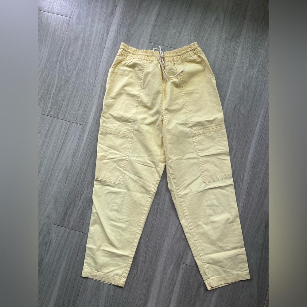 Vintage Circuit butter yellow cotton drawstring pants size 7